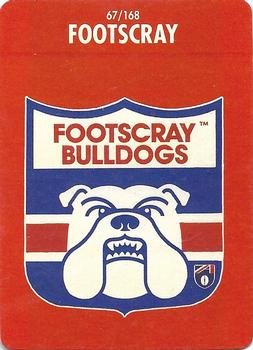 1991 Scanlens Stimorol #67 Footscray Bulldogs Front